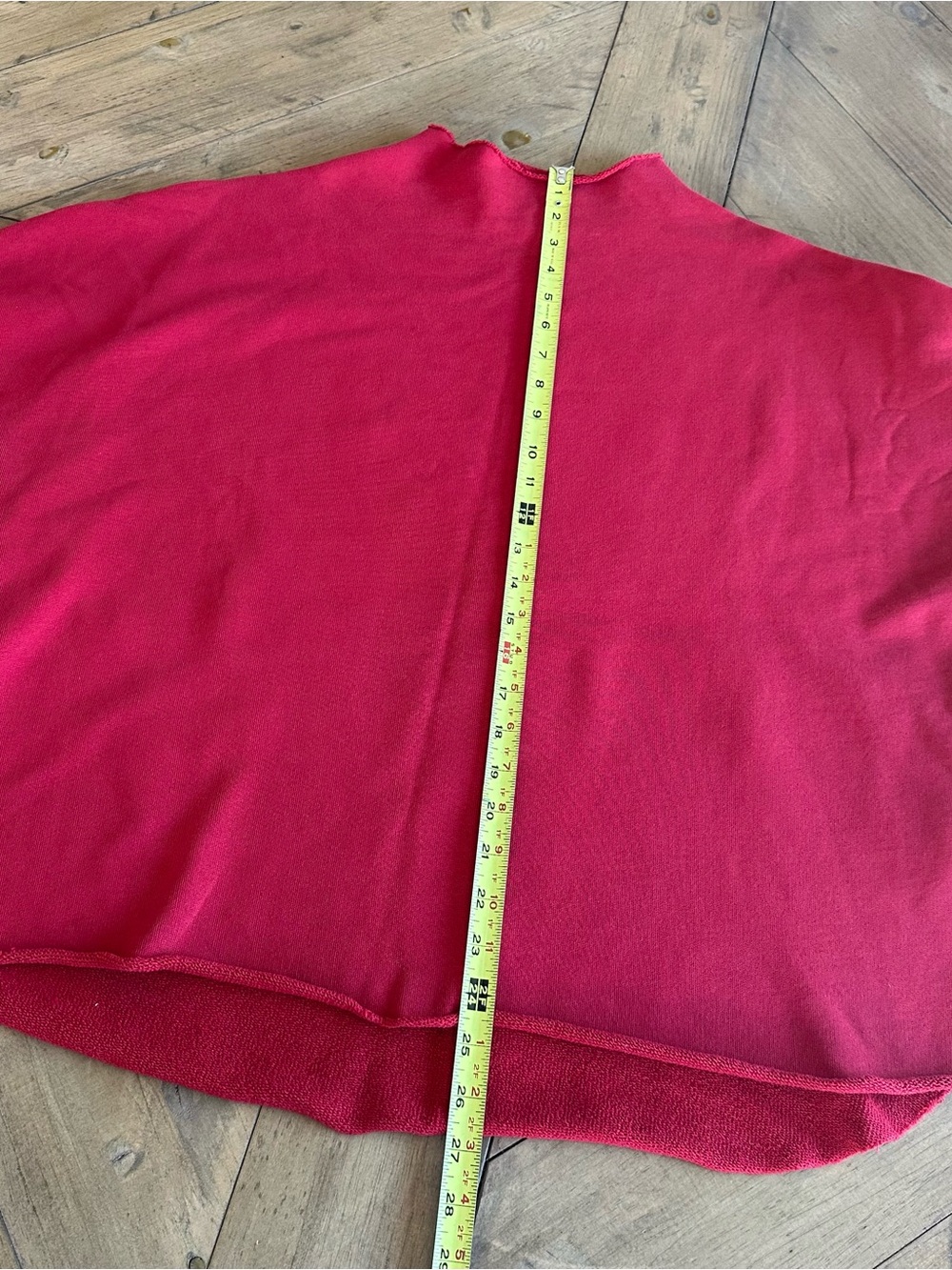 Frank & Eileen Effie Long Sleeve Funnel Neck Capelet Sweatshirt Red Terry Med - Picture 4 of 9